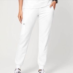 FIGS White Zamora Jogger Scrubs. Size Medium